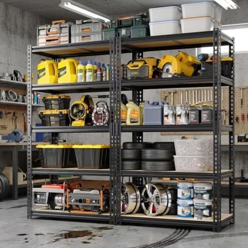 2500 Lbs Heavy Duty Garage Shelving Unit, 5 Tier Adjustable Metal Storage Shelves, 40" L x 20" W x 72" H Garage Shelf Rack for Kitchen, Pantry, Basement, Bathroom & Laundry - Image 5
