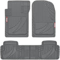 Motor Trend FlexTough™ Advanced Gray Rubber Car Floor Mats – Heavy Duty Trim to Fit All Weather Floor Mats for Cars Truck SUV - Automotive Car Interior Floor Liner Protection - Universal Fit by MotorTrend