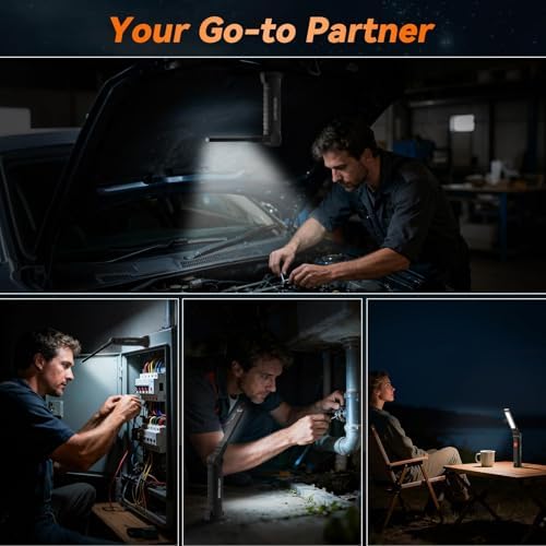 6Pack Magnetic Rechargeable LED Work Light/Flashlight for Mechanics - Image 6