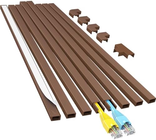Yecaye Cord Hider, 113in One-Cord Cable Raceways, W0.59in H0.4in, Brown by Yecaye