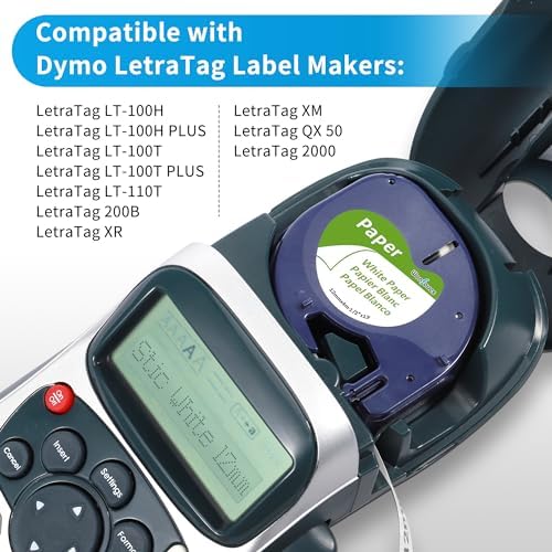 20-Pack Wonfoucs Label Tape Replace for Dymo LetraTag White Paper Refill - Image 2