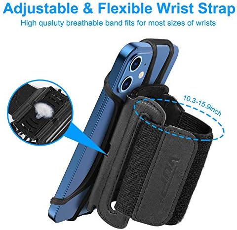 VUP Wristband Phone Holder for Running, 360° Rotatable Forearm Sports Armband for iPhone 17/16/15/14/13/Pro Max/Pro/Mini/12/11/SE 2020/Xs/XR/X/8/7/Plus, Fits All 4-6.7 Inch Smartphones (Black-Small) - Image 4