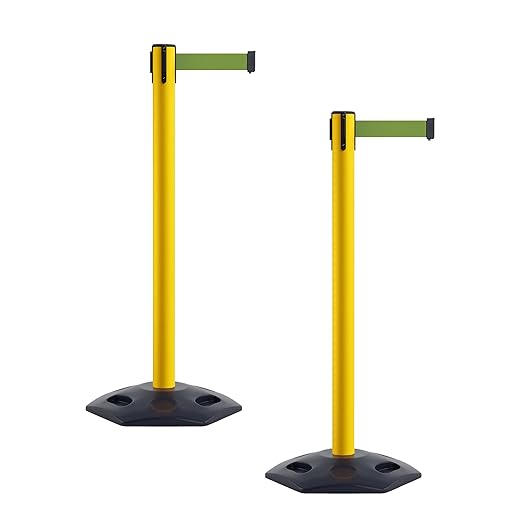 CCW Series WBB-200 Set of 2 Outdoor Safety Rubber Base Stanchion Retractable by Crowd+Control+Warehouse