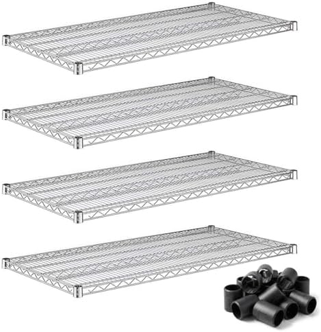 24" x 48" 4 Pack Commercial Wire Shelf Replacement, NSF, Heavy Duty Storage Support for Warehouse by Zedfire