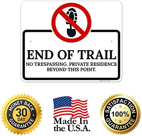 End of The Trail No Trespassing Private Residence Beyond This Point Sign, - Image 5