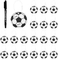 19 Pcs Soccer Luggage Tags, Soccer Party Favors Suitcase Labels with Pen, Metal Ring Name ID Card and DIY Pocket for Sports Team Travel Baggage Identifiers for Men Women by Unknown