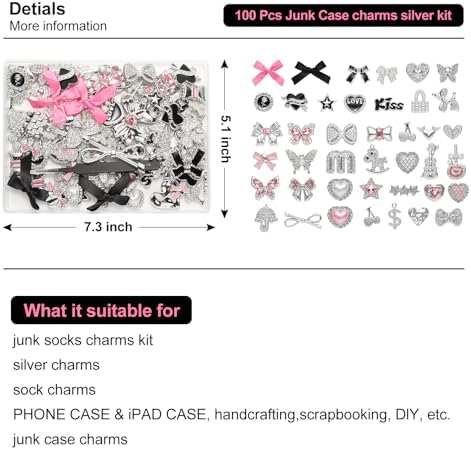 EIiovcnya 100 Pcs Big Junk Case Charms Kit for Phone Cases & Socks & Shoes - Image 6