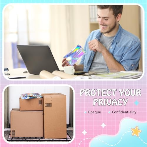 FUNFERY 5.5x7.9 in Holographic Mylar Poly Mailers Self Sealing Adhesive Bag - Image 7