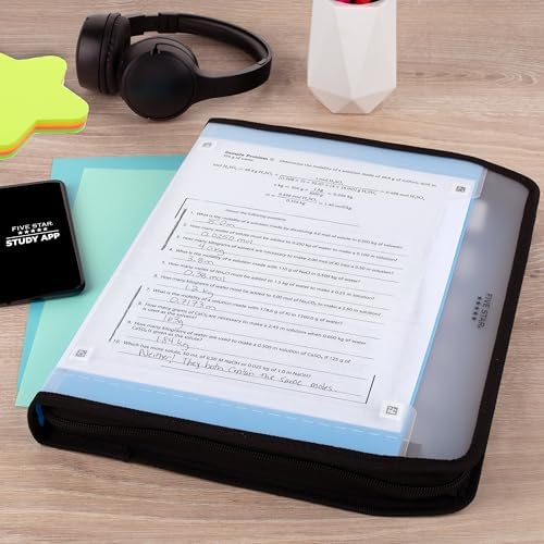 Five Star Expanding File Organizer + Study App, 7-Pocket Accordian File Organizer, Zipper Closure, Holds 8.5" x 11" Paper, Blue (Color May Vary) (350099B) - Image 6