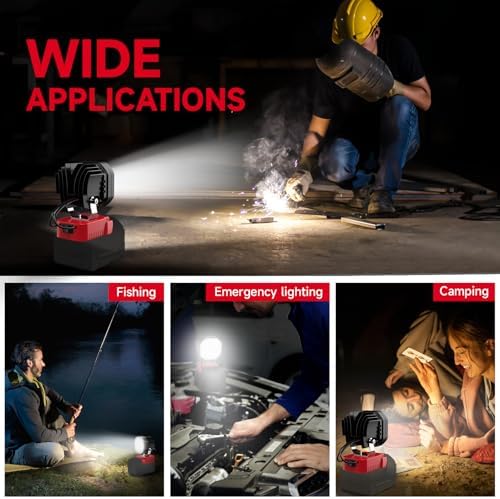 2 Packs Azocek LED Work Light Compatible with Mil-wau-kee 18V Battery - Image 7
