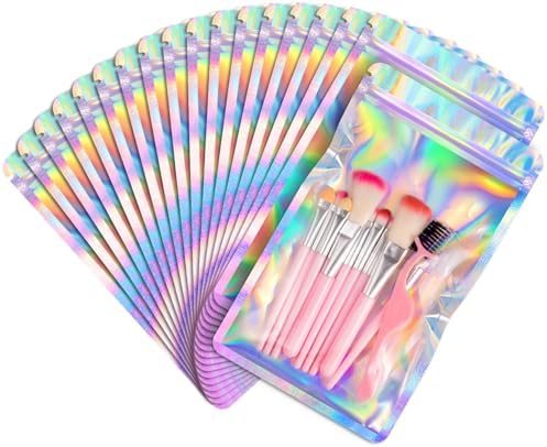 FUNFERY 100 Pack,Round Corner Clear Window Smell Holographic Proof Bags by FUNFERY