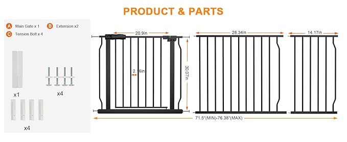 Extra Wide Baby Gate Extra Wide Pet Dog Gates - Image 2