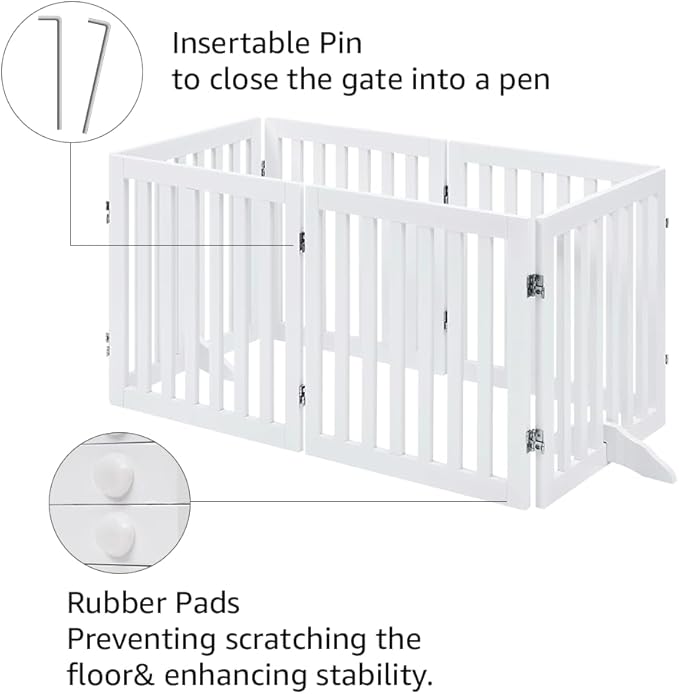unipaws 120" Extra Wide Pet Gate, Free Standing Dog Gate - Image 5
