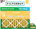 Filterbuy 14x14x2 Air Filter MERV 11 Pet & Allergy Defense (2-Pack) by Filterbuy