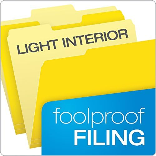 Pendaflex Two-Tone Color File Folders, Letter Size, Yellow, 1/3 Cut, 100 per box (152 1/3 YEL) - Image 3