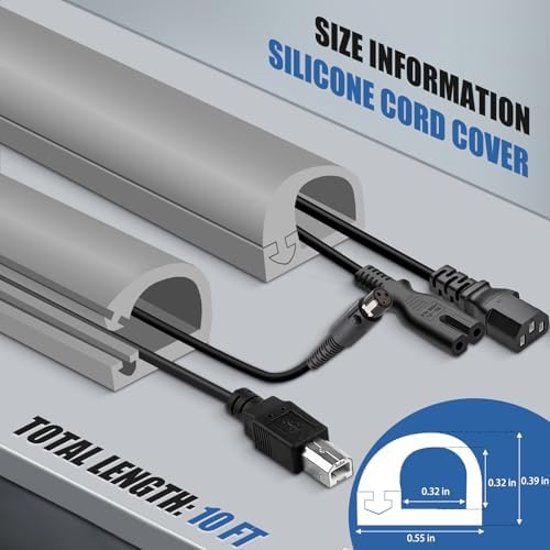 Silicone Cord Covers for Wires on Wall Cord Hider Self-Adhesive - Image 2