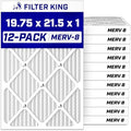 Filter King Air Filters | 19.75x21.5x1 | 12-PACK | MERV 8 HVAC Pleated AC Furnace Filters | Air Purifier | Replacement Filters for Clean, Healthy & Fresh Environment | MADE IN USA by FilterKing