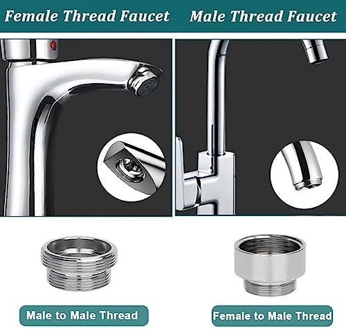 Faucet Water Aerator Adapter, Brass Tap Water Filter Aerator Connector, 16mm to 22mm NPT Thread Adapter (Female to Male) - Image 4