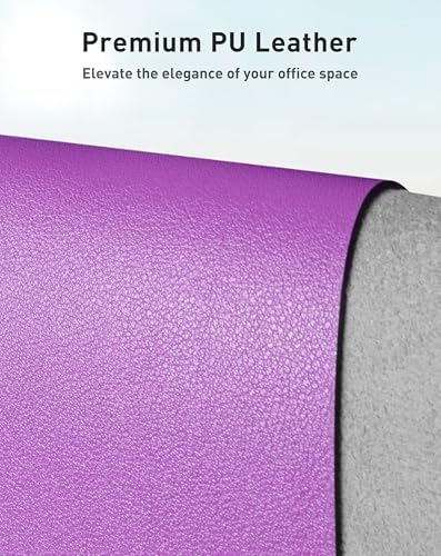 Aothia Faux Leather Desk Mat - Large Mouse Pad, Non-Slip PU Leather Blotter, Waterproof Writing Surface for Office and Home (Iris Violet, 40" x 24") - Image 2