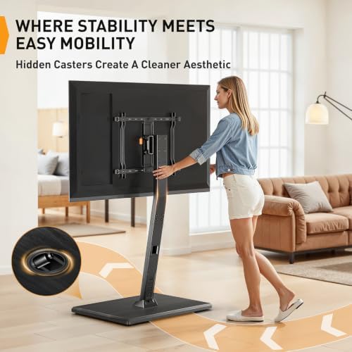 Perlegear Rolling TV Stand with Power Outlet for 30–70 inch TVs, 88 lbs - Image 2