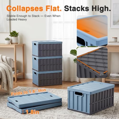 Citylife 2PC 64L Collapsible Storage Bins with Lids, Collapsible bins - Image 6