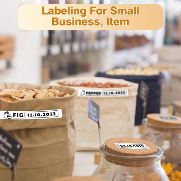 Phomemo Labels, D30 Label Tape Continuous Print Master Labels Refill, Smart Mini Label Maker Refill D30 D35 Black on White Sticker Thermal Paper Self-Adhesive, 15mm x 6m (0.59 x 236.22 Inch) 3-Roll - Image 4