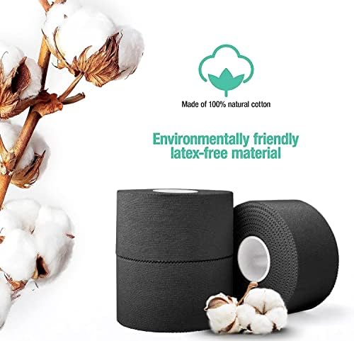 (3 Pack) Black Athletic Sports Tape, Very Strong Easy Tear No Sticky Residue Tape for Athlete & Sport Trainers & First Aid Injury Wrap,Suitable for Bats,Tennis,Gymnastics & Boxing（1.5in X 35ft） - Image 6
