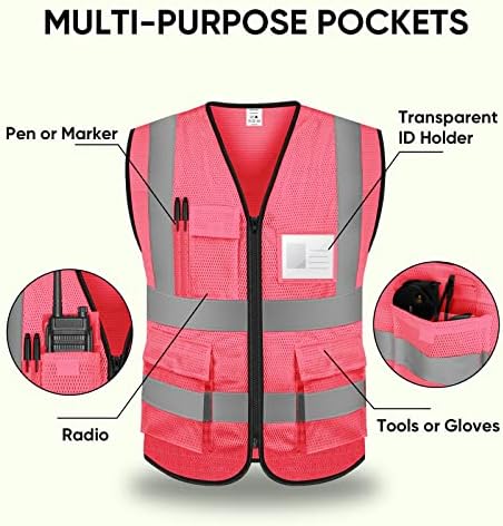 TICONN High Visibility Reflective Safety Vest for Men & Women, ANSI Class 2 - Image 4