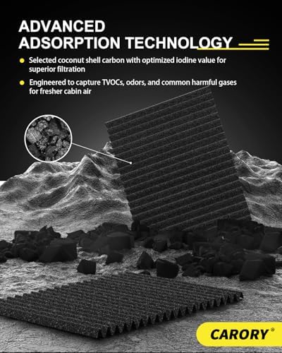 CARORY Cabin Air Filter w/Activated Carbon for Chrysler 300 (2011-2023), Dodge Charger (2011-2023), Challenger (2011-2023), OE# 68071668AA, CF11668, XC26176, C26176, CF668 - Image 7