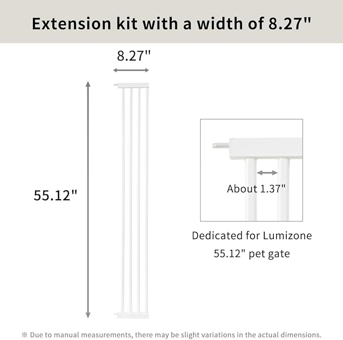 Lumizone Extra Tall Cat Gate Extension Kit 55.12" High Pressure Mounted 2025 - Image 3