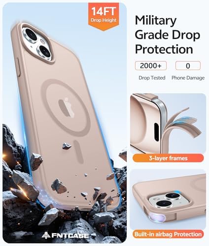 FNTCASE for iPhone 15/14/13 Case, Fit for Magsafe, Glass Screen Protector - Image 5