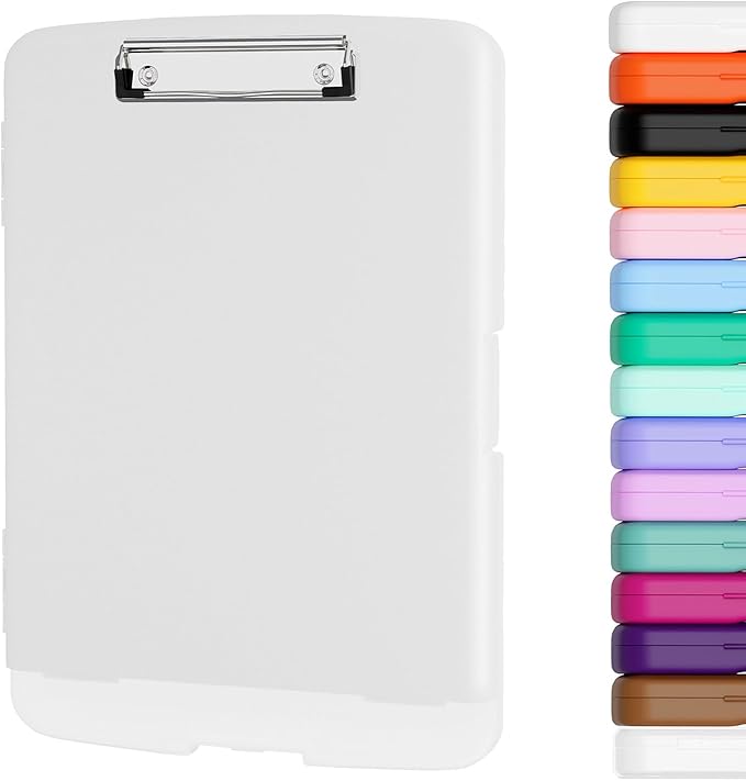 Piasoenc Clipboard with Storage, 8.5 x 11 Organization Box with Pen Holder and by Piasoenc
