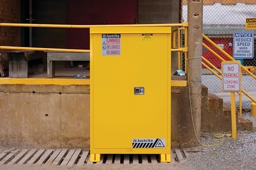 Justrite Reinforced Steel Outdoor Flammable Liquid Storage Cabinet - Image 2