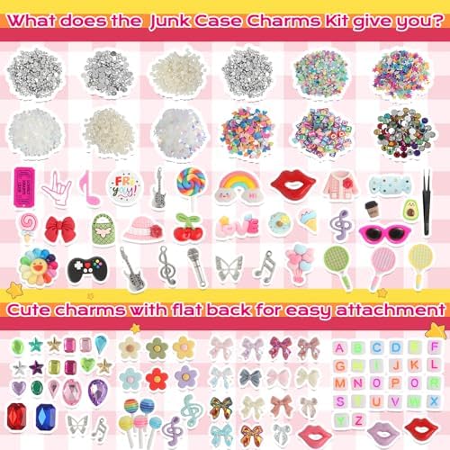 EIiovcnya 4980 Pcs Junk Phone Case Charms Kit with DIY Nail Charms - Image 3