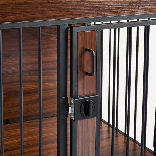 Amazon Basics Furniture Style Dog Crate, Sturdy Wooden Pet Kennel, End Table with Space for Pet, Two Bowls Included, 30" x 20.4" x 23.6", Walnut - Image 4