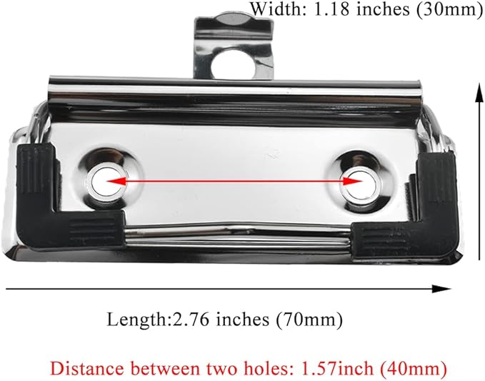 HAHIYO 2.76 Inches Silver Metal Clipboard Clips - Image 2