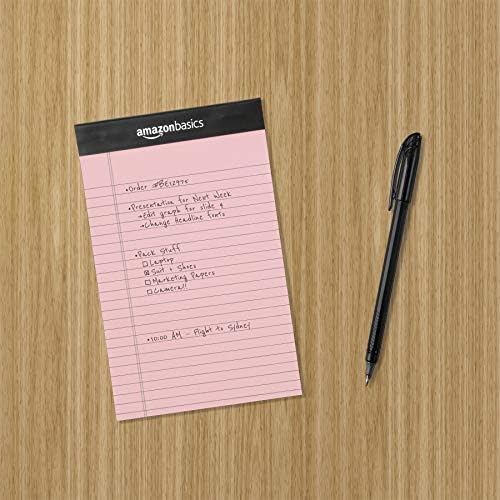 Amazon Basics Narrow Ruled Writing Pads, Perforated, 5" x 8", Multicolor, 50 Sheets (Pack of 72) - Image 5