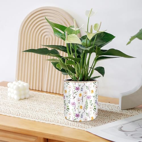 Large Capacity FLoral Pen Holder for Desk, Ceramic Pencil Holder Pen Cup Marker Holder Makeup Brush Holder, Desk Accessories & Workspace Organizers for Home, Office, Colored - Image 7