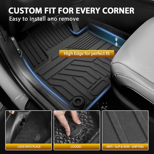 Powerty Floor Mats for Kia Sportage Hybrid (Not for PHEV) 2023-2026, All Weather 3D TPE Anti-Slip Trunk Cargo Liner Seat Back Covers Protectors Full Set Car Accessories - Image 4