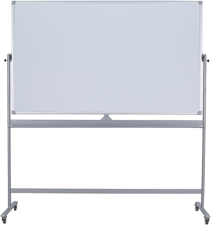 Double-Sided 72" x 48" Mobile Whiteboard, Extra Large Rolling Magnetic Dry by DexBoard