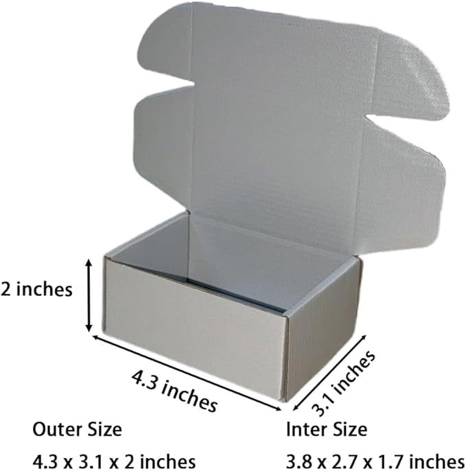 50 Pcs 4.3 x 3.1 x 2 inches Mini Size Corrugated Cardboard Gift Boxes - Image 2