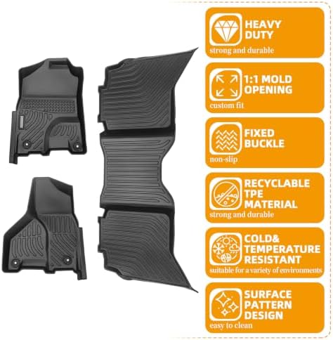 Floor Mats for Ram 1500/2500/3500 Crew Cab 2013-2018 - Image 6
