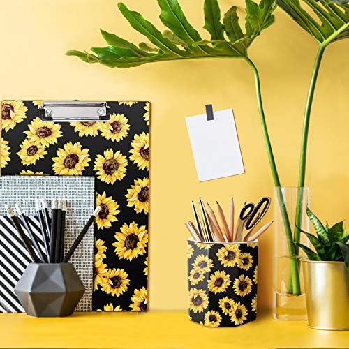 Pen Holder, Pencil Holder for Desk Floral Pattern Pencil Cup for Girls Kids Durable Ceramic Desk Organizer Makeup Brush Holder for Office, Classroom, Home, Sunflower - Image 5