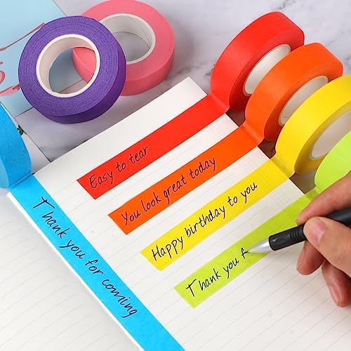 Guirnd 12PCS Colored Masking Tape, Arts & Crafts Supplies Colored Tape for Kids, Color Painters Tape Rolls 1.7cm x 18m (2/3In x 19.5Yards) - Image 5