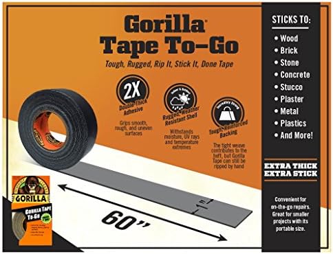 GORILLA Mini Duct Tape to-Go, Travel Size, 1" x 10 yd, Black, 3-Pack - Image 2