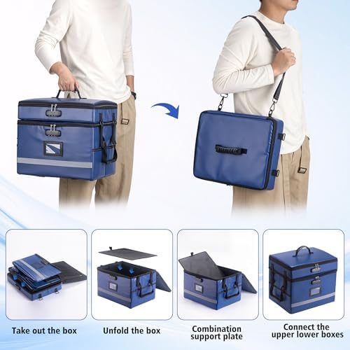 EXLIFBAG Fireproof File Organizer with Lock, 2 Layer - Image 4