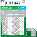 Filterbuy 17x20x1 Air Filter MERV 8 Dust & Allergy Defense (4-Pack) by Filterbuy
