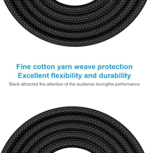 New Bee Guitar Cable 20 ft Electric Instrument Cable Bass AMP Cord 1/4 Straight to Straight for Electric Guitar, Bass Guitar, Electric Mandolin, Pro Audio (Straight Angle) - Image 6