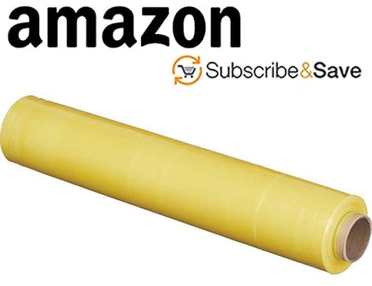 APQ 4 Rolls of Blown Hand Stretch Film 18" x 1500'. Yellow Hand Stretch Wrap - Image 3