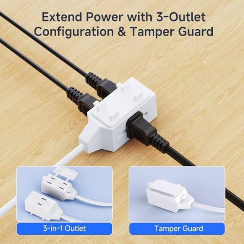 [ETL Listed] Cable Matters 2-Pack 2 Prong 3-Outlet Extension Cord, 15ft - Image 2
